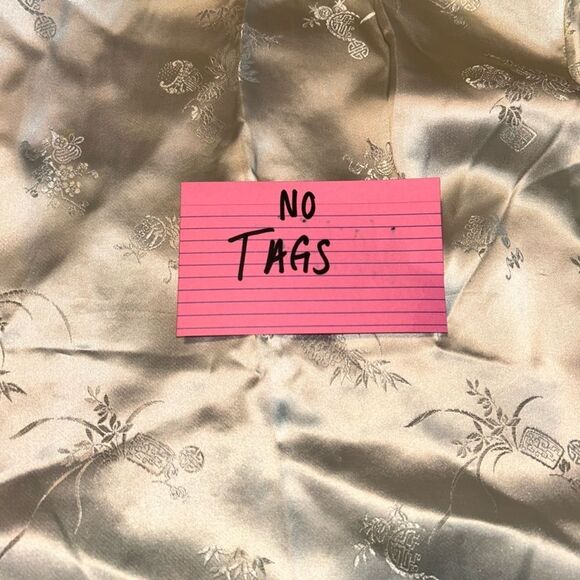 Vtg Solz Squirrel Aqua Blue Floral Reversible Kimono Embroidered Jacket Sz Small - Picture 5 of 6